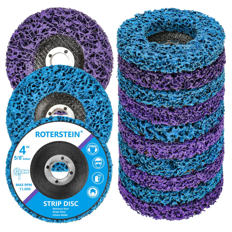 [Australia - AusPower] - 10 Pack Strip Discs Stripping Wheel 4 inch for Angle Grinder Clean and Remove Paint Coating Rust Welds Oxidation (4" x 5/8") 4" x 5/8" 10.0 