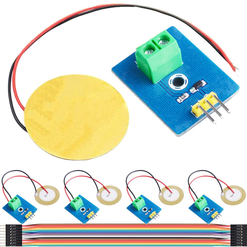 [Australia - AusPower] - 5 Pcs Analog Piezo Ceramic Vibration Sensor Detect Vibration 3.3V / 5V Analog Signal Output Module with Cable for Arduino DIY Kit 