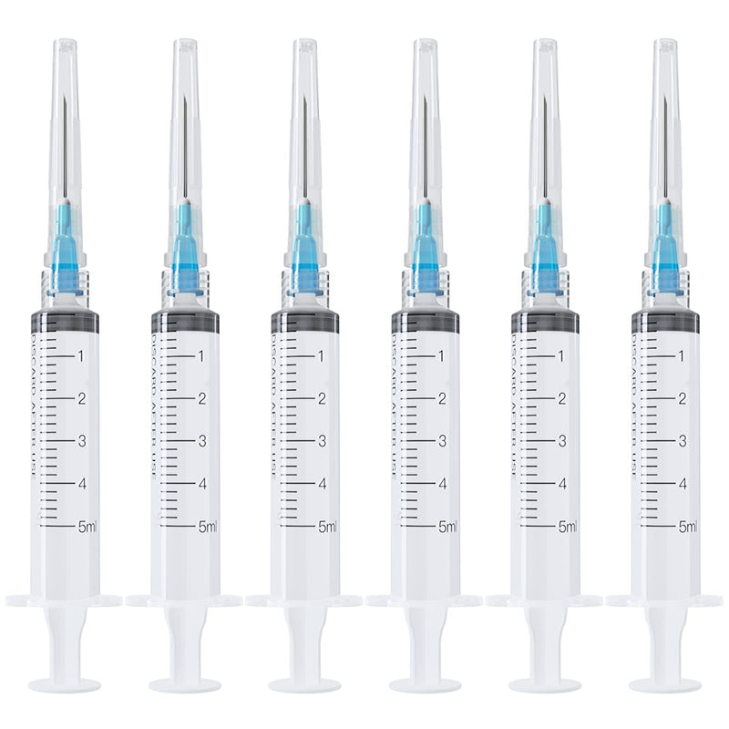 [Australia - AusPower] - 5ML Disposable syringe with Needle, Individually Wrapped (23Ga 25mm/1.0inch, Pack of 20) 5ML Needle Syringe 