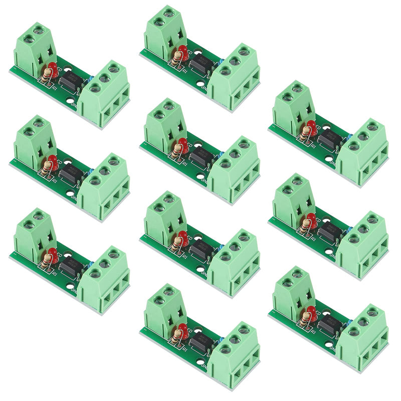 [Australia - AusPower] - 10Pcs 1 Channel Optocoupler Isolation Module 12V PC817 EL817 Photoelectric 1 Way Opto PNP NPN Signal Converter Rail Holder PLC Drive Motor Board 