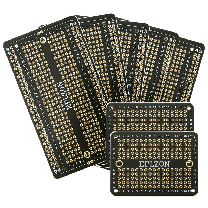 Prototype Board Solderable Breadboard Double-Sided PCB Circuit Board for Welding Arduino, DIY Electronic Items (5 Pieces + 2 Pieces, Black)