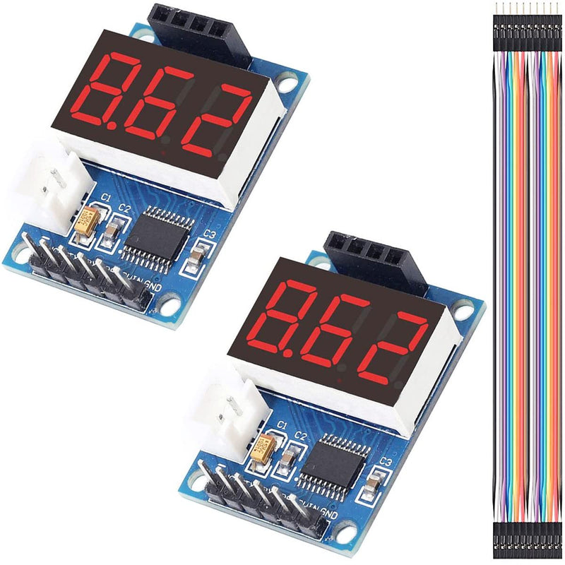 [Australia - AusPower] - 2 pcs HC-SR04P/SR04 Ultrasonic Sensor ranging Display Module 5V Test Board Display Range Finder LED Display Module with Dupont Cable for Arduino Robot 
