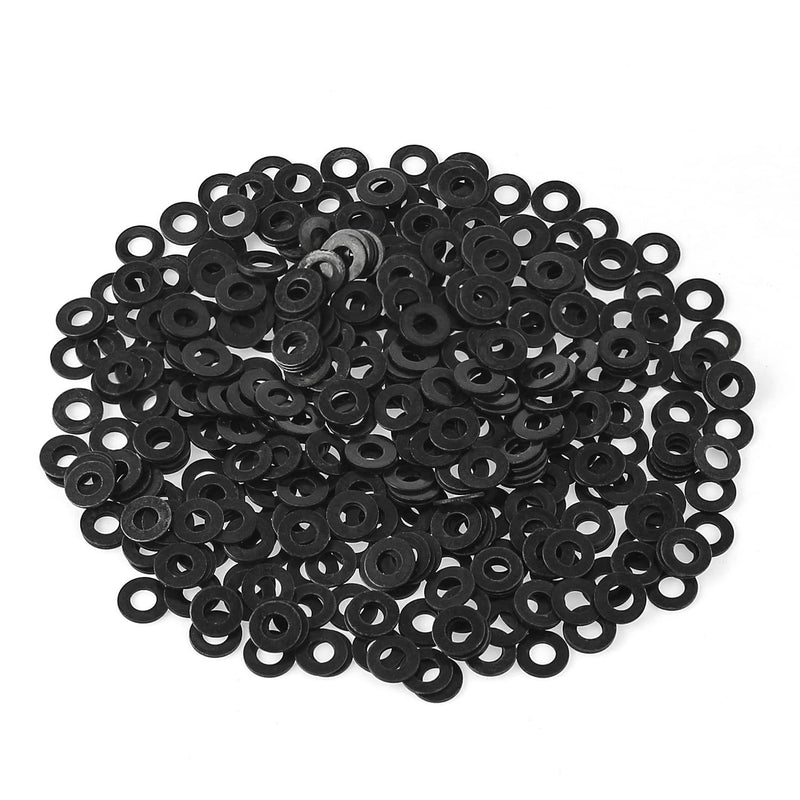 [Australia - AusPower] - 500 Pieces M3 Flat Washers, Black Zinc Plated Steel, Inner Diameter 3mm, Outer Diameter 7mm, Thickness 0.5mm, Fender Washers, Metal Washers for Screws Bolts M3 (500 PCS) 