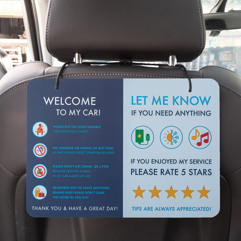 [Australia - AusPower] - Rideshare Car Sign 2-Pack — Better Customer Relations, Higher Ratings and More Tips with a Large Universal Sign, Accessory for Uber Drivers, for Lyft Drivers, Rideshare Drivers Modern 