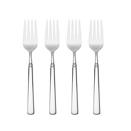 Set of four Oneida Easton salad forks with sleek silverware design for serving salads and appetizers.