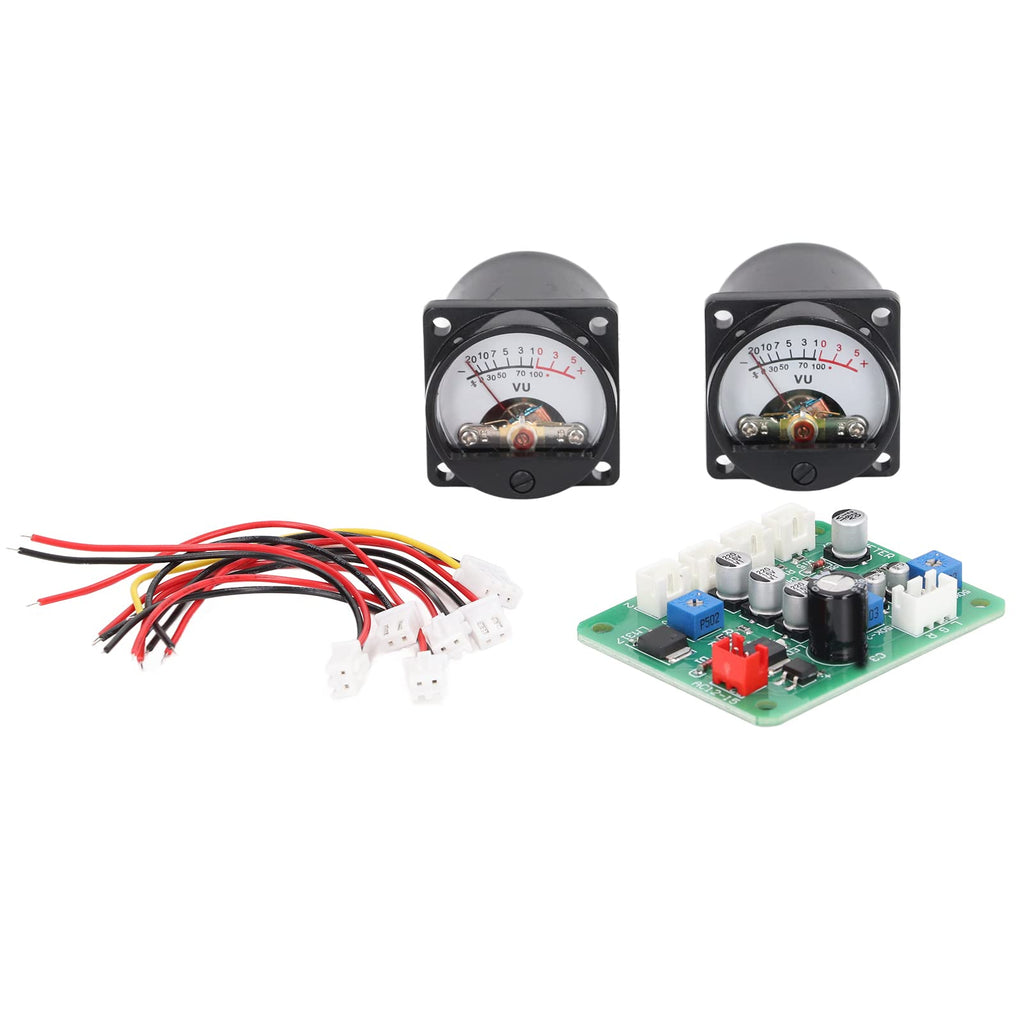 VU Meter Panel Kit 2PCS VU Meter Warm Back Light Recording Audio Level Amp with Driver Board and Cable for Connect Source Devices