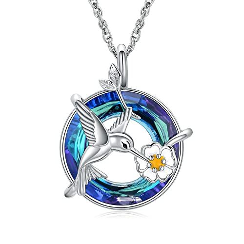 shajwo Hummingbird Urn Necklaces for Ashes Blue