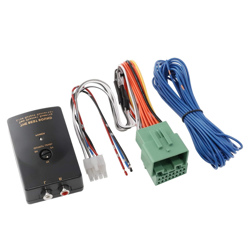 [Australia - AusPower] - NuIth Add Amp Amplifier Subwoofer Interface Kit Fit for 2014-2021 GM Vehicles Chevy Silverado Camaro Yukon on Factory OEM Radio Stereo System 2-Channel RCA line Output Converter 
