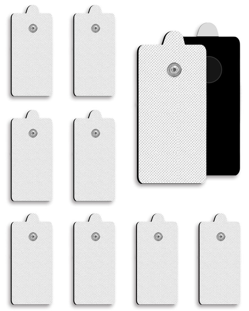 [Australia - AusPower] - 10-Pack TENS Unit Replacement Pads, Rectangular Snap TENS Electrode Pads with self-Adhesion for 50 Times, AVCOO Latex-Free 1.8"X3.8" TENS Pads Compatible with TENS EMS Devices Use 3.5mm Button Leads 