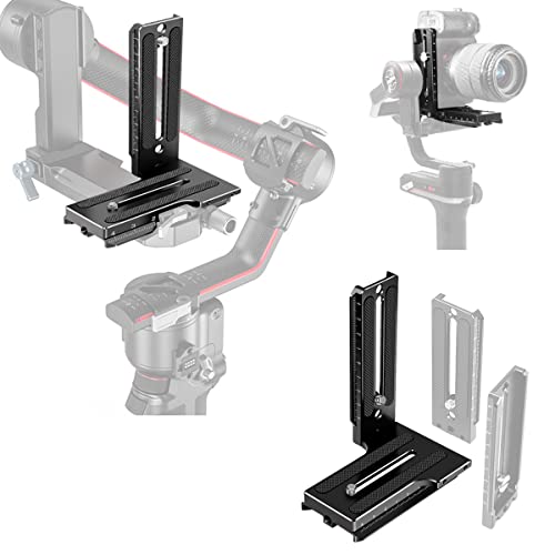 Aluminum L Bracket Vertical Horizontal Switching Quick Release Plate for DJI Ronin RS2 RSC2 Zhiyun Weebill-S Gimbal Stabilizer Tripod Monopod and SLRs
