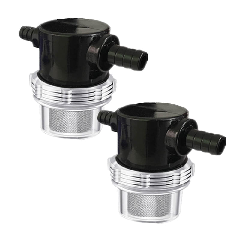 [Australia - AusPower] - 1/2 Inches Water Pump Strainer, RV Water Pump Filter Compatible with 3/8 Inches Hose Barb In-Line Strainer Twist-On Pipe Sprayer for 12V DC 80 PSI Camper Marine Boat Lawn, 80 Mesh Filter 2PC Blue 