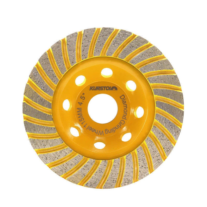 [Australia - AusPower] - Diamond Grinding Cup Wheel - 4.5"/115mm Turbo Row Angle Grinder Cup Wheel for Cutting,Grinding,Smoothing,Shaping Concrete,Marble,Granite,Masonry,Brick 7/8"-5/8" Arbor 4.5" Turbo 