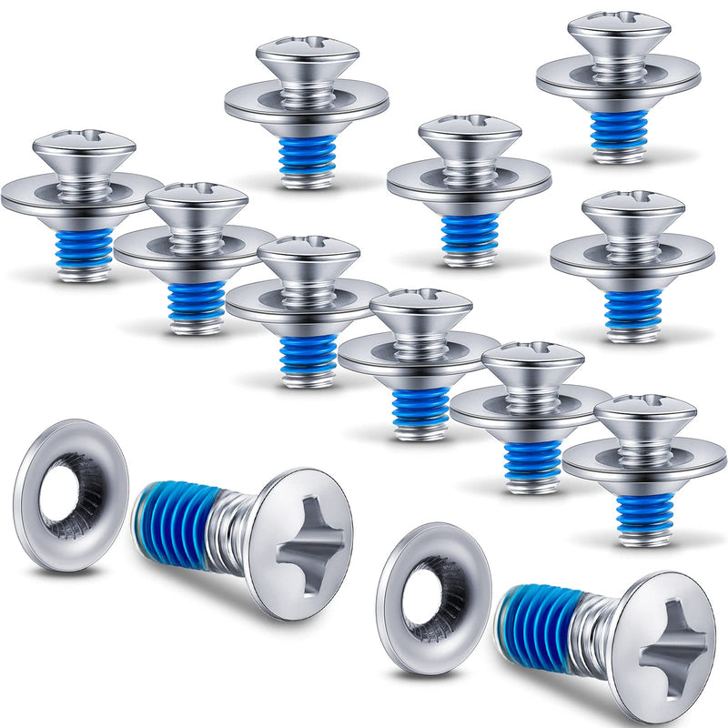 [Australia - AusPower] - Ferraycle Snowboard Binding Screw Set Include Snowboard Mounting Screws Snowboarding Binding Screws and Snowboarding Screw Washers, Silver 16 