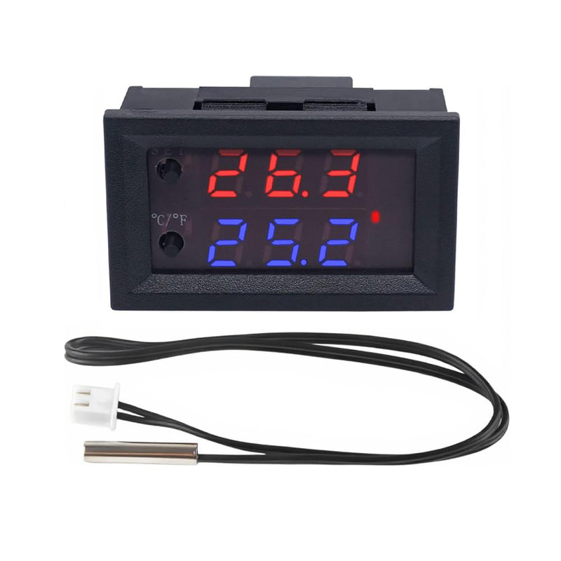 [Australia - AusPower] - Joyzan 12V Electronic Temperature Controller, Digital Thermostat Control Module LCD Accuracy Micro Temp Switch Board -50 to 110°C LED Monitor Outlet Heating Cooling 20A Relay Waterproof Sensor Probe 