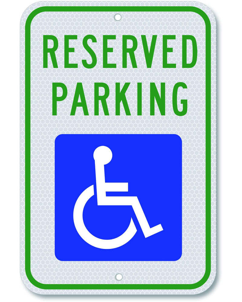 [Australia - AusPower] - Handicap Parking Sign-18 x 12 inch Aluminum Sign, with ADA Accessibility Symbol, Reserved Parking Sign, Engineer Grade Reflective Material, UV Protected and Weatherproof (Reflective-Blue) Reflective-Blue 