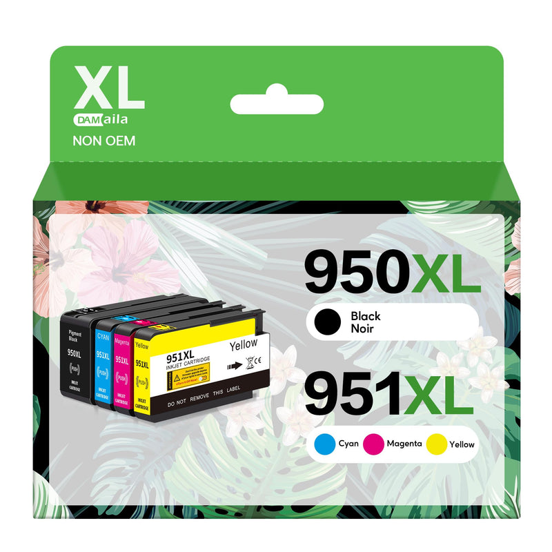 [Australia - AusPower] - 950XL 951XL Combo Compatible for HP 950 XL 951 XL Ink Cartridge Replacement for HP OfficeJet Pro 8600 8610 8620 8100 8630 8660 8640 8615 76DW 251DW (1 Black, 1 Cyan, 1 Magenta, 1 Yellow) 4 Pack 
