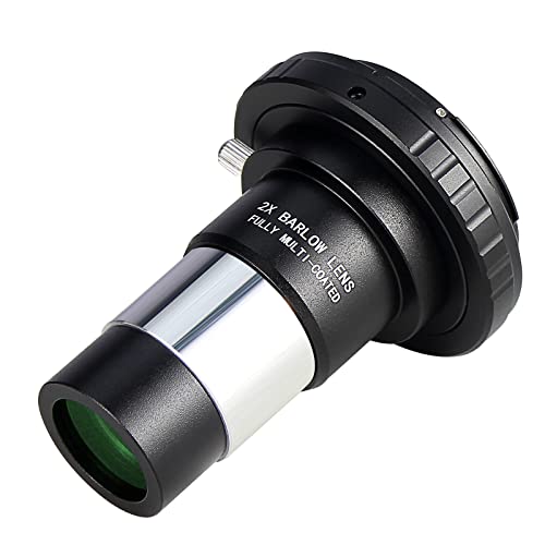 Celticbird 1.25 Inch Camera T-Adapter with 2X Barlow Lens and SLR Camera Adapter Kit Compatible with Nikon SLR 2X Barlow Lens For Nikon