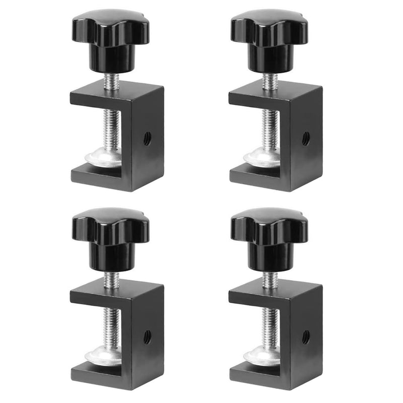 [Australia - AusPower] - 4pcs Heavy Duty C-Clamp, Wood Clamps, Stainless Steel Right Angle Clamps Universal Bracket for Welding Carpenter Building Household Mount (Black) Black 
