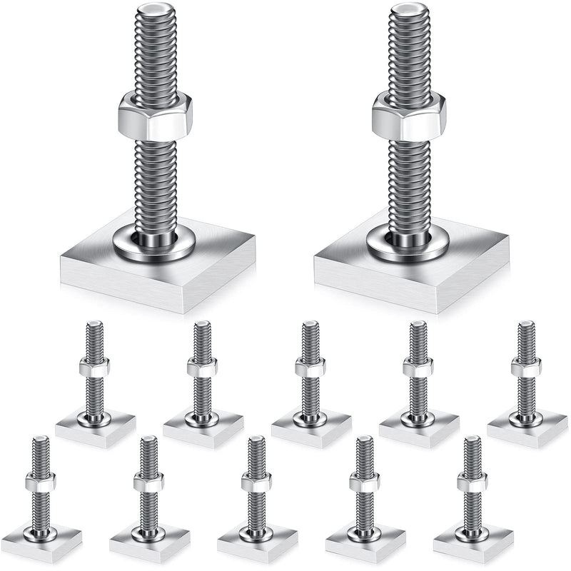 [Australia - AusPower] - 12 Pcs T Slot Bolts M6 35 mm Square Head T Bolts for Roof Rack Stainless Steel Roof Rack Accessories Heavy Duty T Track Bolts with Nuts Washer Barrels Kit for Kayak Ski Bike Rail Carrier 