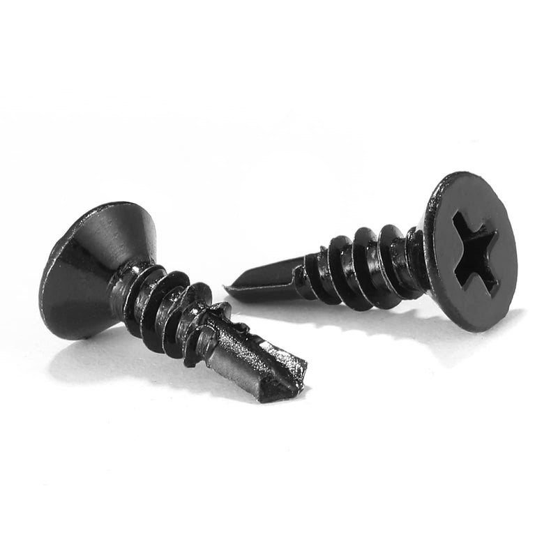 [Australia - AusPower] - #6 x 5/8" Sheet Metal Screws 100Pcs 410 Stainless Steel Flat Head Fast Self Tapping Screws Black Oxide by SG TZH #6 x 5/8" 
