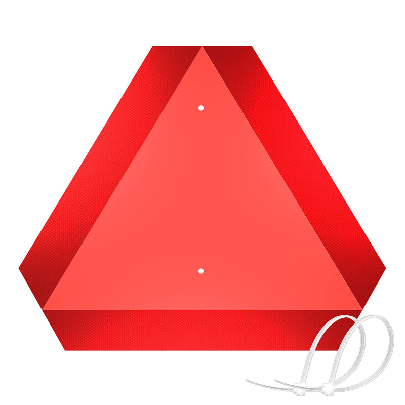 [Australia - AusPower] - Slow Moving Vehicle Sign Triangle Sign - SMV Sign for Golf Cart,UTV/ATV/RTV,Tractor&Farm equipment - Highly Reflective Up to 7 Years,14"x16"80-mil Thick Plastic - Include Screws & Zip Ties 1 PACK 