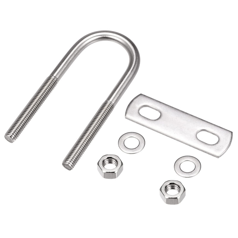 [Australia - AusPower] - U Bolts 2 Sets (M8x35x102mm), Round U Bolt 304 Stainless Steel with Accessories - for Construction, Pipe M8x35x102mm 