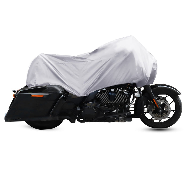 X AUTOHAUX Motorcycle Cover Lightweight Half Cover Outdoor Waterproof Rain Dust Protector Silver Tone XL Size for Most Full Dress Touring Cruiser