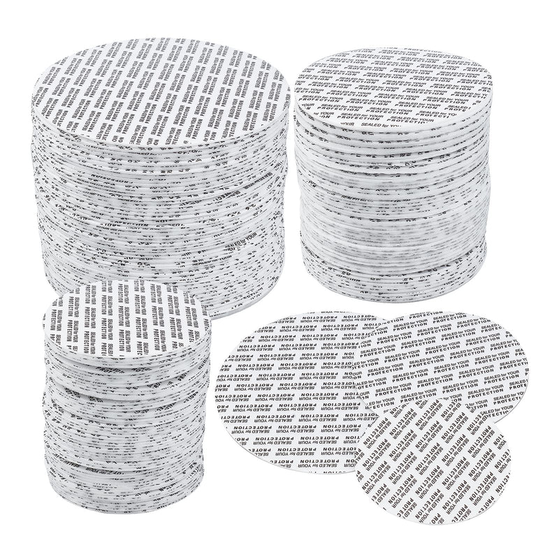 [Australia - AusPower] - NBEADS 150 Pcs 3 Sizes Pressure Sensitive Seals, 58mm/70mm/89mm Waterproof Foam Lid Liners Round Safety Tamper Resistant Jar Seals Bottle Seals for Cosmetic Plastic Glass Jar Lid Canning Vials 