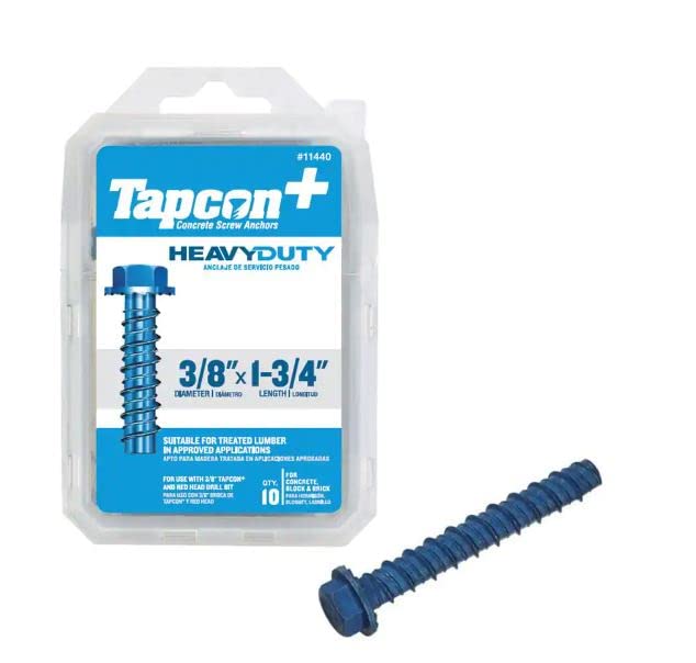 [Australia - AusPower] - Tapcon+ 3/8 in. x 1-3/4 in. Heavy Duty Screw Anchors 10CT, Blue 