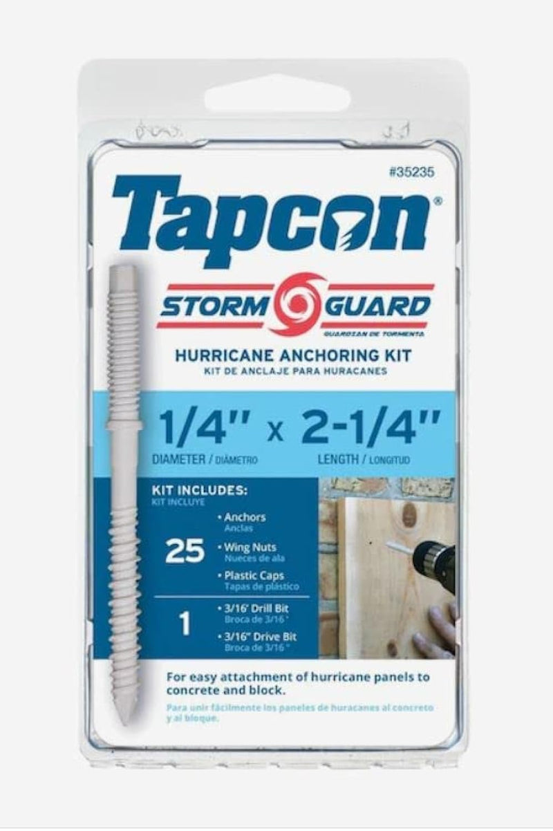 Tapcon 1/4 in. x 2-1/4 in. Hex Nut Concrete Anchor Storm Guard Hurricane Anchoring Kit 25CT 1/4 in. x 2-1/4 in.