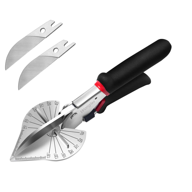 [Australia - AusPower] - Miter Shears,Multifunctional Quarter Round Cutting Tool,Mitre Shears,Shoe Molding Cutter for Wood,Angular Cutting Molding,Crafting with 2 Replacement Blades mt01 