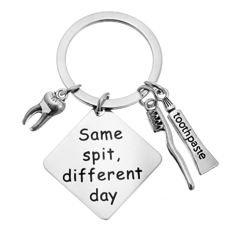 [Australia - AusPower] - Dental Hygenist Gift Dentist Gifts for Women Men Same Spit Different Day Keychain Gifts for Dentists Male Dental Assistant Student Gifts Key Chains 
