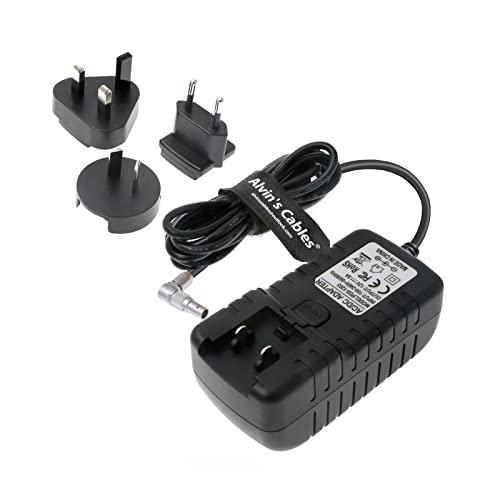 Alvin's Cables Power Cable Adapter for Hollyland RX TX Z CAM E2 Flagship Rotatable Right Angle 2 Pin Male to Universal AC with UK EU AU US Plugs Adapter Converter rotatable right angle 0B 2 pin male