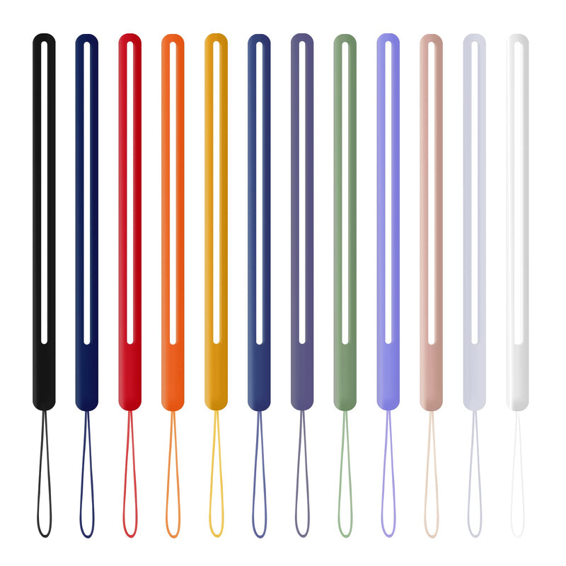 [Australia - AusPower] - Cobee Hand Wrist Strap Lanyard, 12 Pcs Silicone Phone Lanyard Straps Cell Phone Wrist Lanyard Strap Colorful Wrist Lanyard for Universal Mobile Phone USB Drive Keychains Wallet Mp3 Mp4 Cameras Badge 