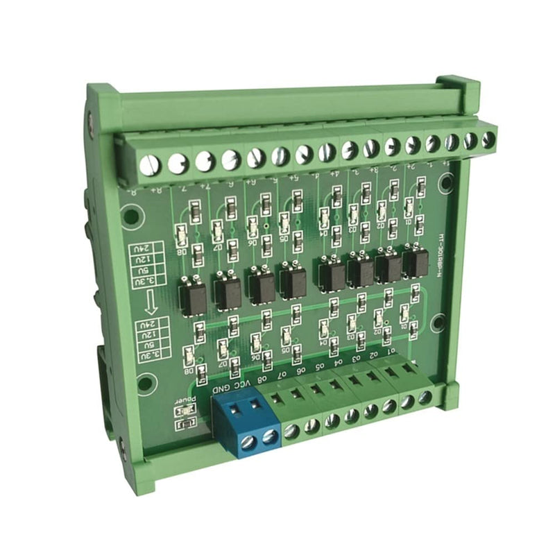 DONGKER Optocoupler Isolated Module,DC 24V to 5V 8-Channel Optocoupler Relay Module PLC-PNP Signal Converter