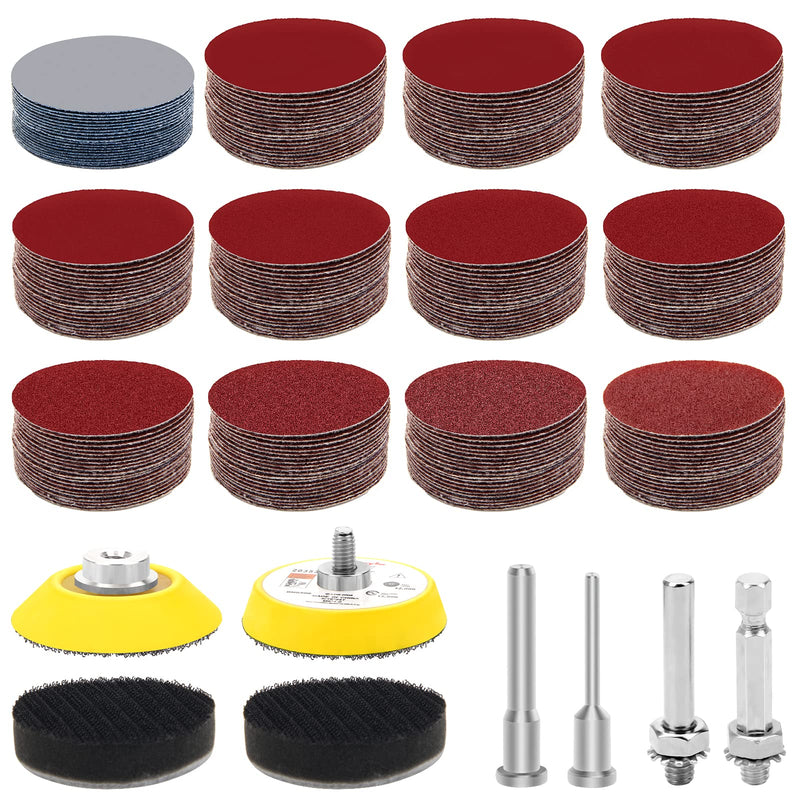 [Australia - AusPower] - 240+8 Pcs Sanding Discs Pad Kit, 2 Inch Die Grinder Sanding Disc Sander Attachment for Drill Sanding Attachment Rotary Sander Pads Include 60-3000 Grit 240 