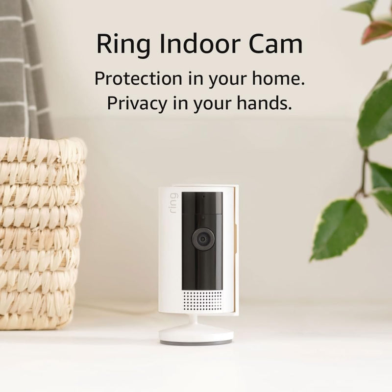 [Australia - AusPower] - Ring Indoor Cam (2nd Gen) | latest generation, 2023 release | 1080p HD Video & Color Night Vision, Two-Way Talk, and Manual Audio & Video Privacy Cover | White 1 Camera Device only 
