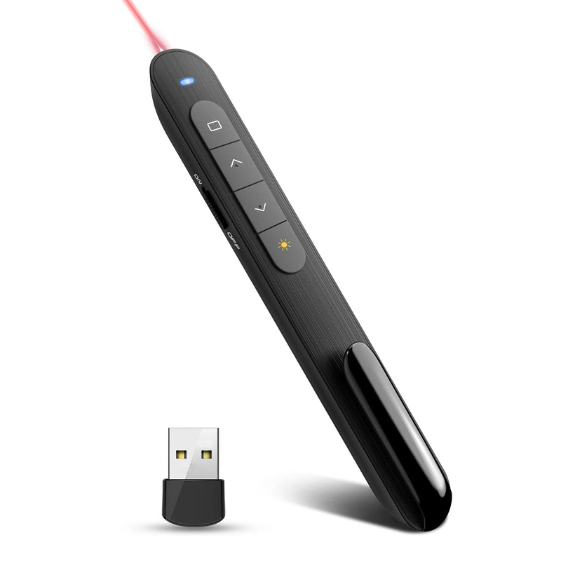 [Australia - AusPower] - Presentation Clicker PowerPoint Clicker with Laser Pointer, Wireless Presenter Remote Slide Clicker for Powerpoint Presentations for Mac, Keynote, Computer, Laptop Red-USB R78 