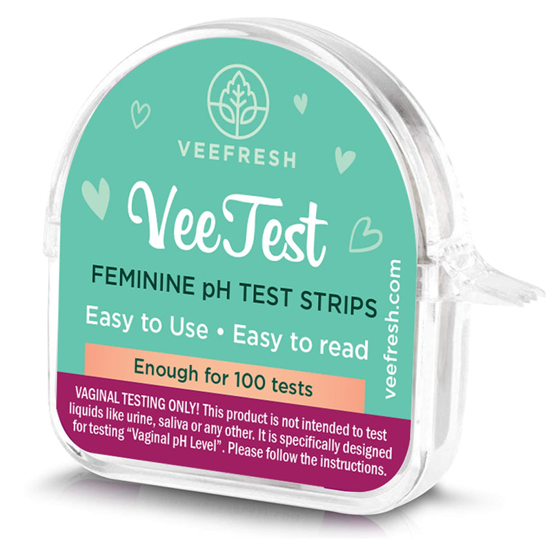 [Australia - AusPower] - VeeFresh VeeTest Vaginal pH Test Strips - 100-Piece Accurate and Easy to Use pH Balance Test Strips for Women, Compact and Discreet Vaginal pH Tester for Feminine Health Monitoring 