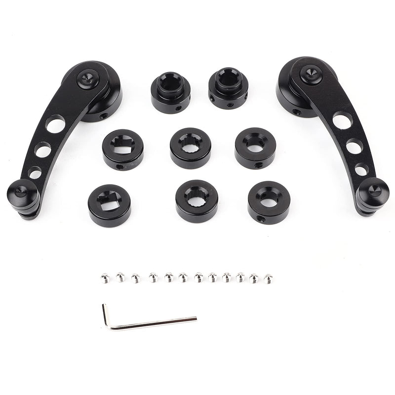 [Australia - AusPower] - Tbest Car Window Crank,2pcs Alloy Window Handle Riser Winder Crank Fit for Classic Car(Black) Black 