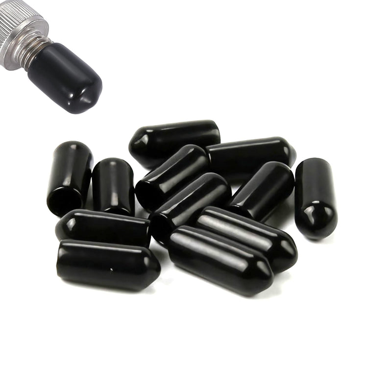 [Australia - AusPower] - 50 PCS Round Rubber End Cap, 0.43"(11mm) ID Vinyl Flexible Screw Thread Protectors(Length 20mm), Bolt End Caps for Metal Tubing Rod Bolt Tip, Black ?11*20mm 
