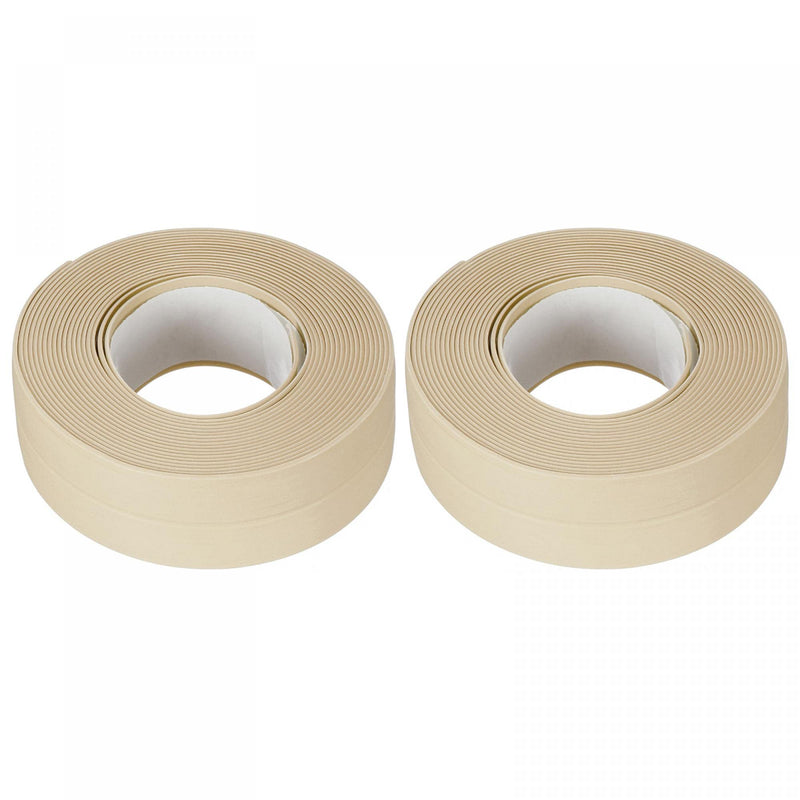 uxcell Waterproof Seal Caulk Strip Tape Self Adhesive 0.87" W x 10.5'L PVC Sealing Tape for Kitchen Bathroom Beige 2Pcs 0.87"