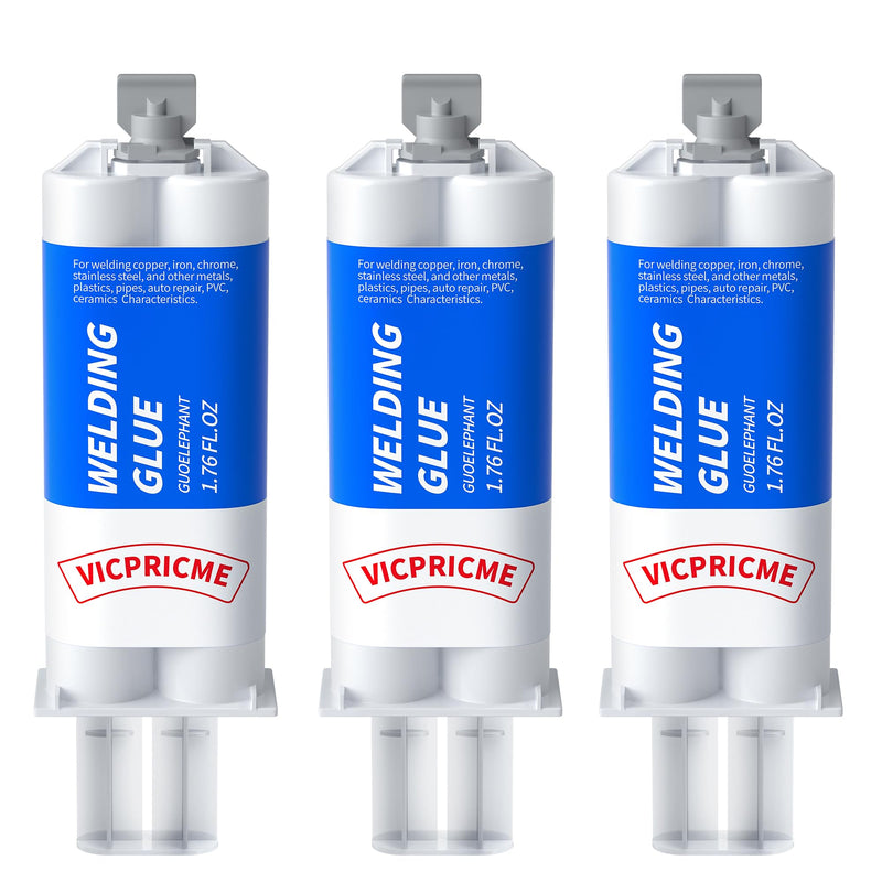 [Australia - AusPower] - 1.76 oz Metal Glue, 2 Part Liquid Metal Welding Heavy Duty Epoxy Glue, Marine Filler Repair Putty, High Temperature Resistant Heavy Duty Ab Glue (3Pcs) epoxy glue 3PCS 