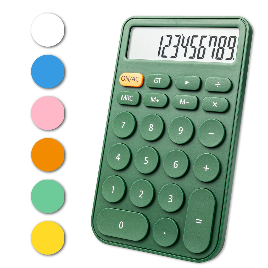 [Australia - AusPower] - Standard Calculator 12 Digit,Desktop Large Display and Buttons,Calculator with Large LCD Display for Office,School, Home & Business Use,Automatic Sleep,with Battery (Green) 5.5in Green 