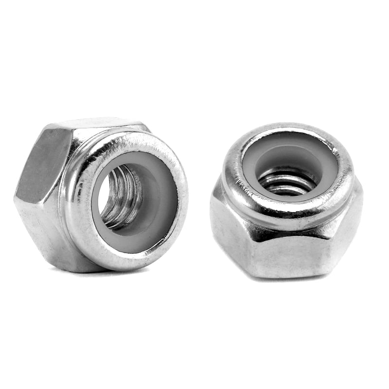 [Australia - AusPower] - 1/4-20 Nylon Insert Hex Lock Nuts 100Pcs 304 Stainless Steel Locknuts, Hex Drive, Bright Finish, by SG TZH 100 1/4-20 