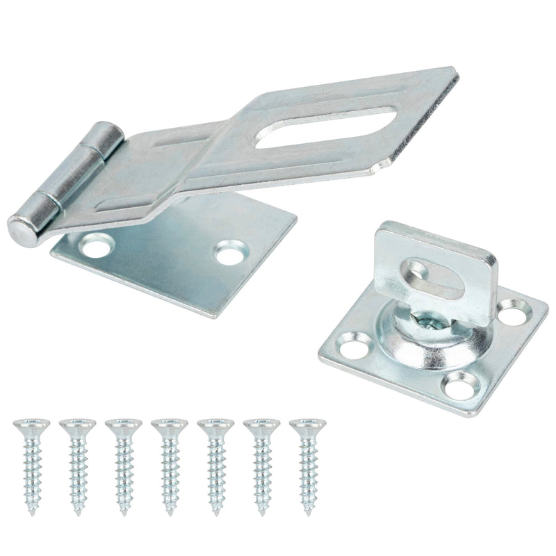 [Australia - AusPower] - SANKINS 4-1/2" Swivel Staple Safety Hasps, Gate Door Hasp Latches Safety Packlock Clasp Locking with Twist Knob for Fence, Gate, Cabinet, in Zinc Plated 1 Pack 
