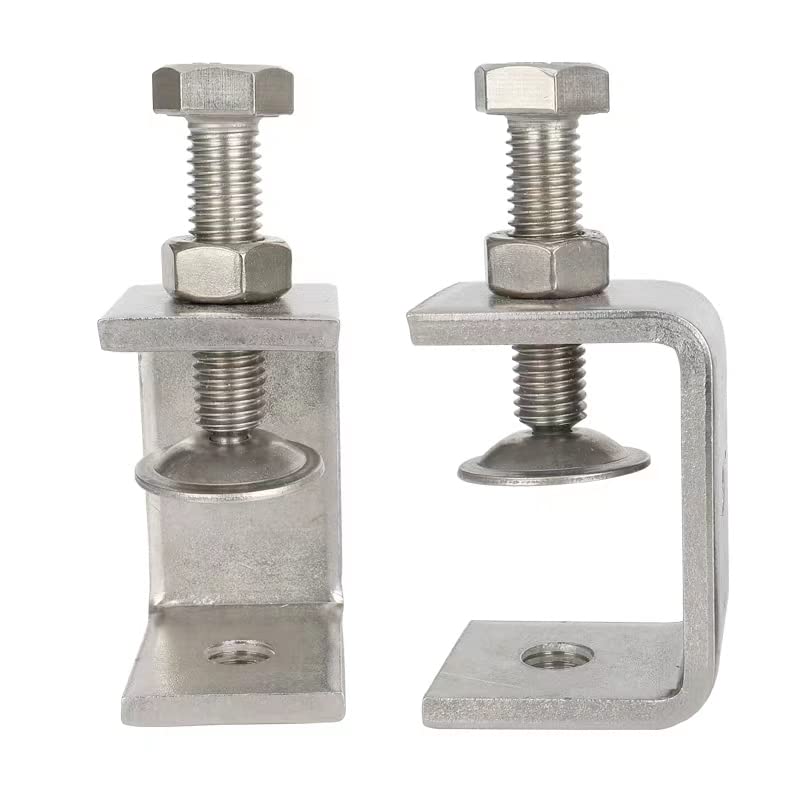 [Australia - AusPower] - C Clamps Heavy Duty Stainless Steel - Small Metal Clamps With Screws, Wide Jaw Opening Tiger Clamp For Woodworking , Clamps for Crafts (2pcs) 45mm 