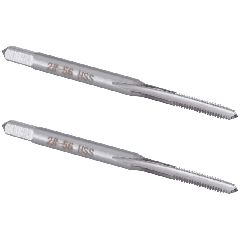 [Australia - AusPower] - Burkit 2pcs No 2-56 UNC Thread Tap Right Hand, HSS 2 x 56 UNC Straight Fluted Machine Tap 