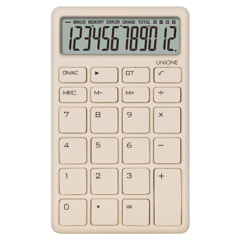 [Australia - AusPower] - Pocket & Desktop Beige Calculator with a Bright LCD, Dual Power Handheld Desktop. Color. Business, Office, High School 