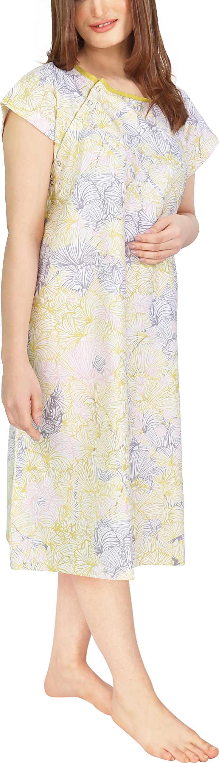 [Australia - AusPower] - NY Threads Women's Hospital Gown Soft and Stylish Patient Gown Large-X-Large Ginko - Yellow 